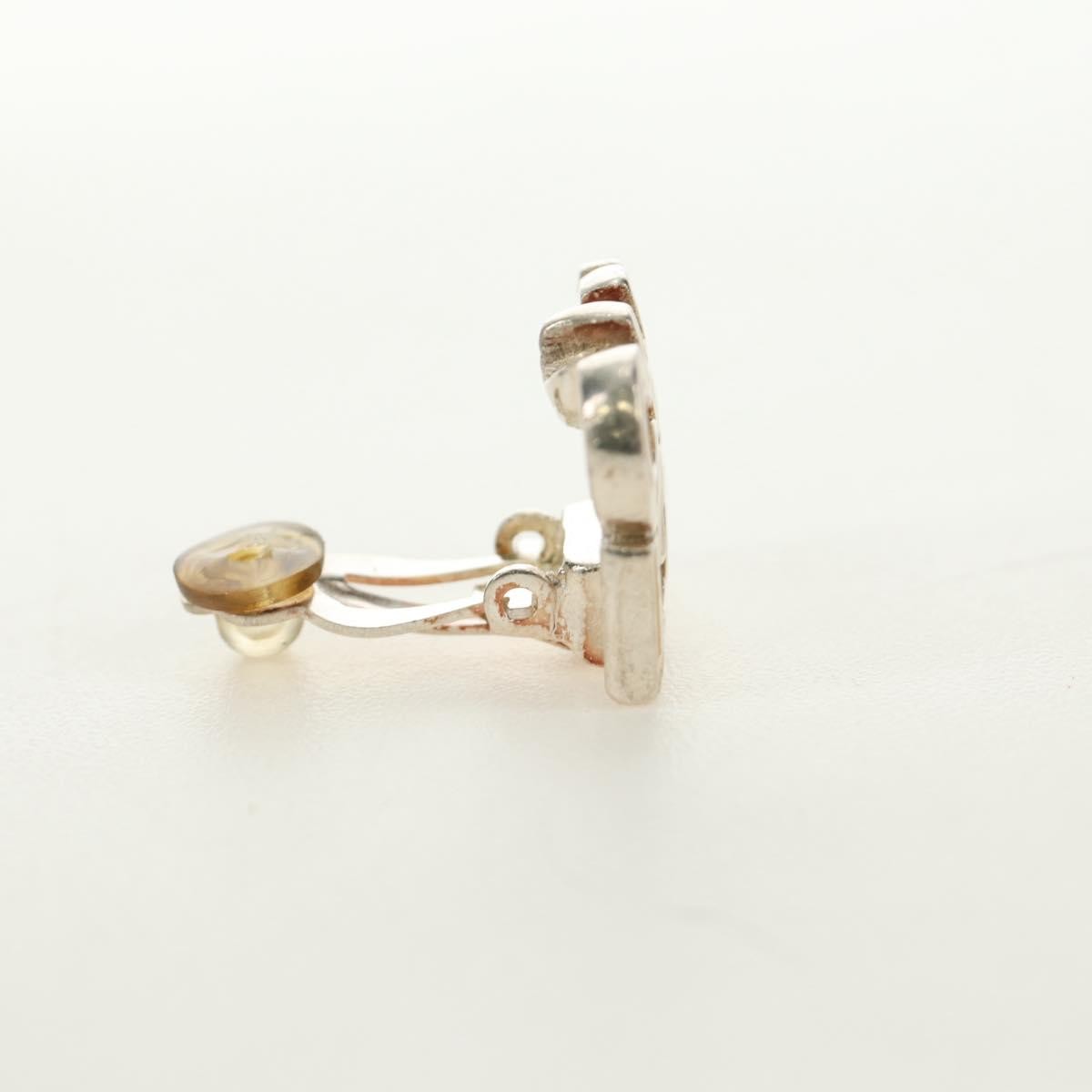 CHANEL Earring metal Beige CC Auth 185855M