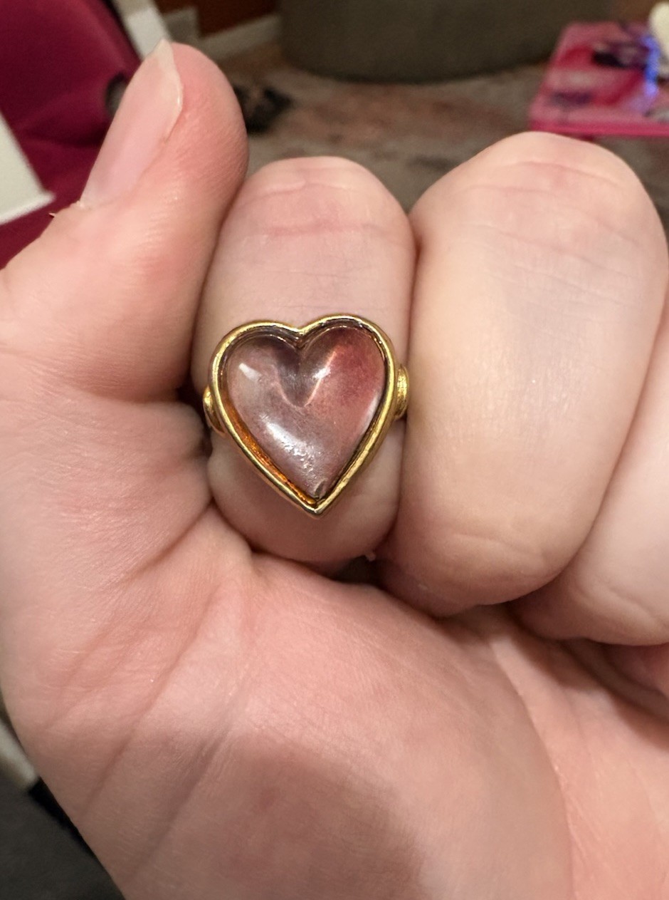 Vintage 1960s Children’s Costume Jewelry Heart Ring