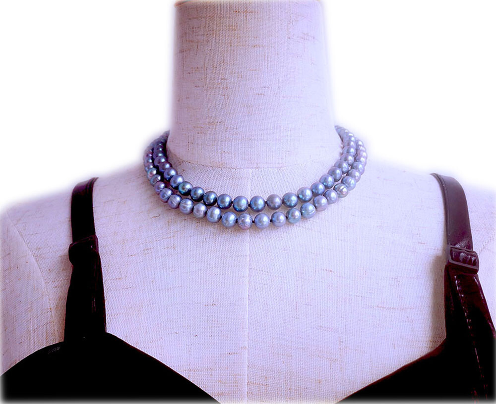 2 rows freshwater pearl necklace varitons color 8-9mm cultured near round