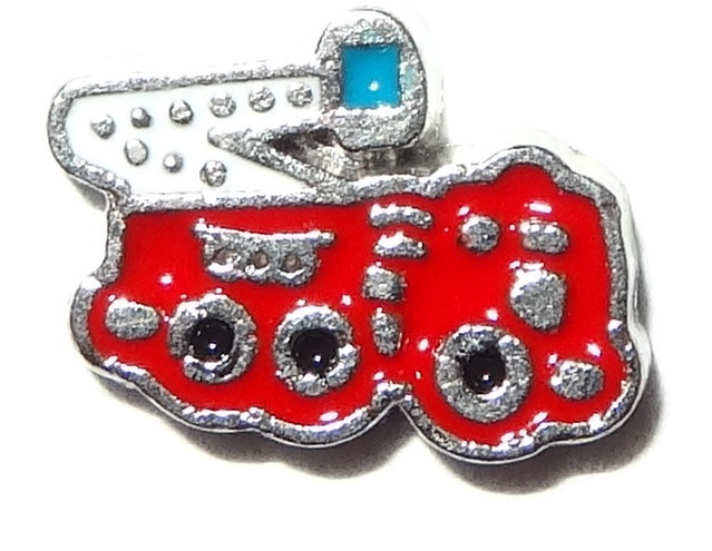 Fire Truck Floating Charm Fits in Origami Owl Living Lockets Ships from USA