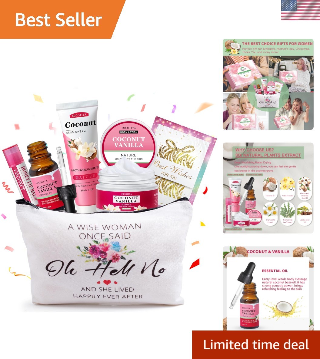 Elegant Travel Size Coconut Vanilla Spa Set – Ideal Christmas Gift for Her
