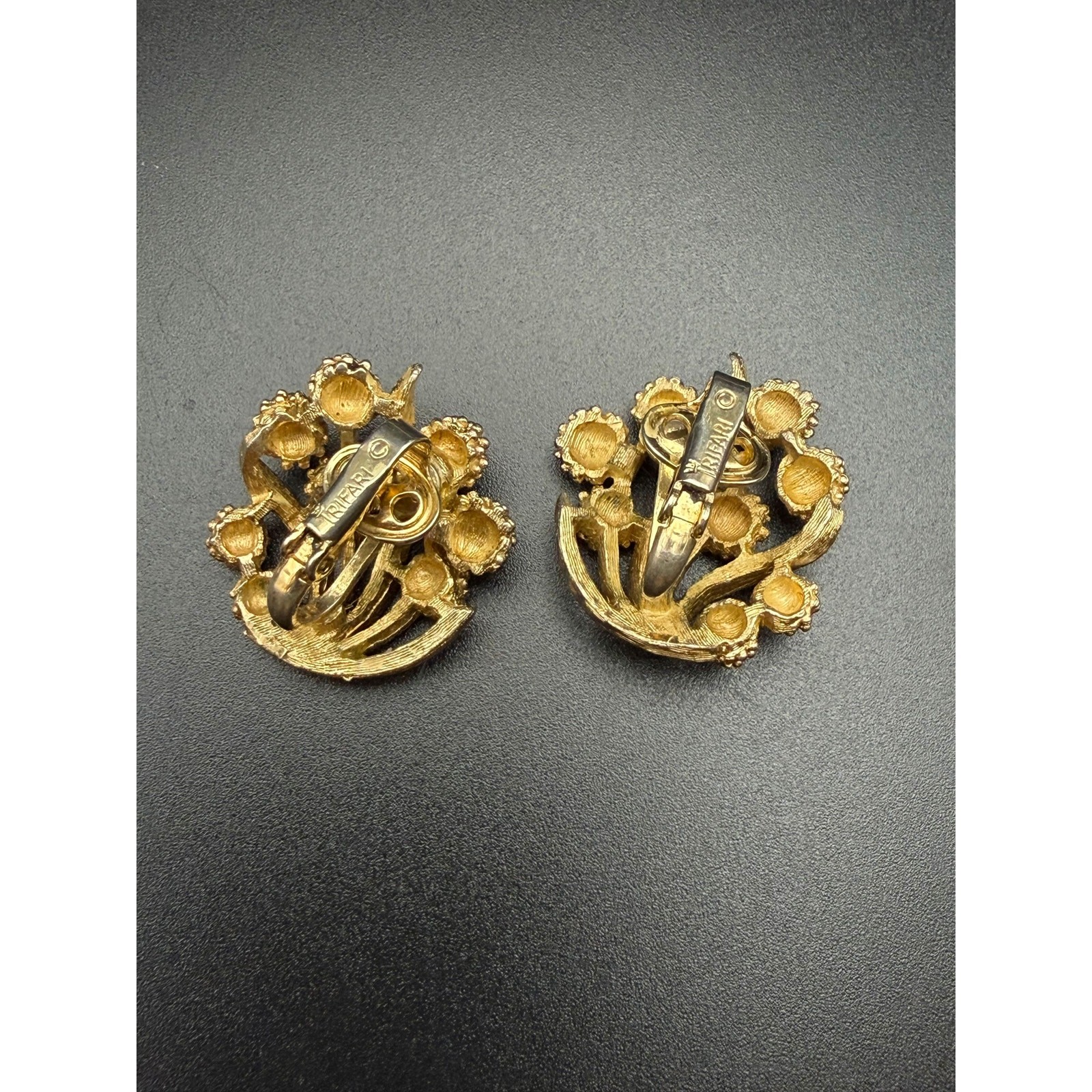 Lot Lisner Faux Pearl Brooch Crown Trifari Mimosa Earrings, Cat Stimmel Earrings