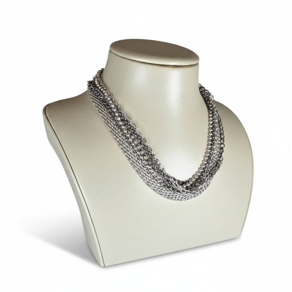 Apt. 9 Women’s Gunmetal & Silver Plated Multi Chain Short Necklace NWT