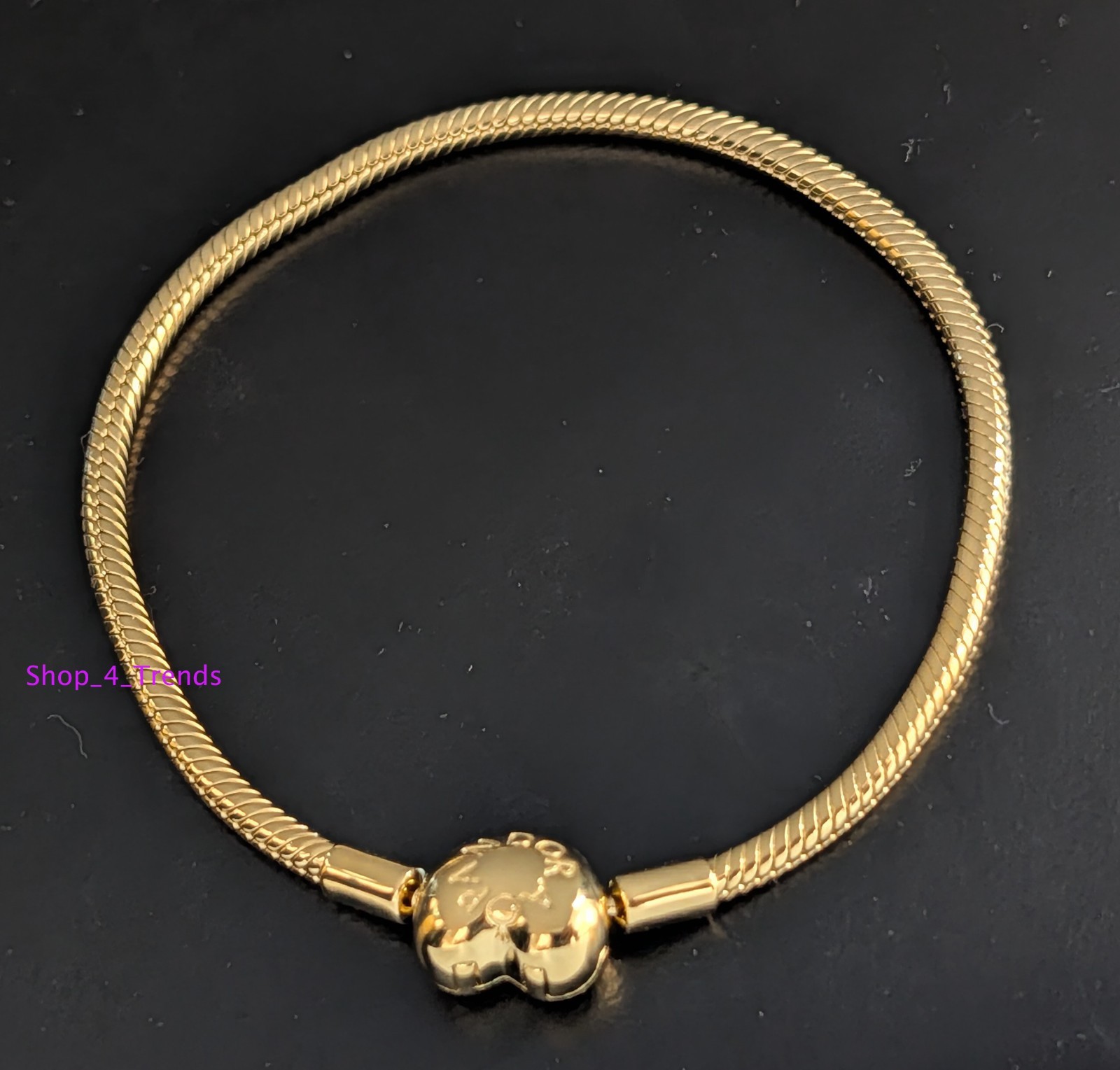 100% Authentic PANDORA 563050C00 14K Gold Plated Heart Clasp Charm Bracelet New