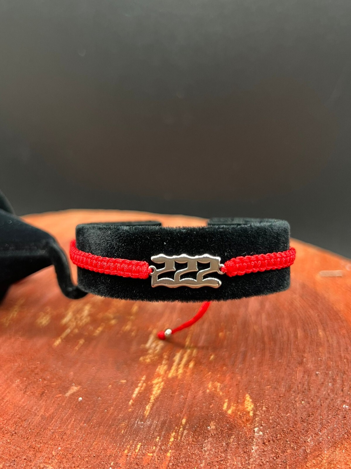Stainless Steel 222 Angel number red Cord Bracelet
