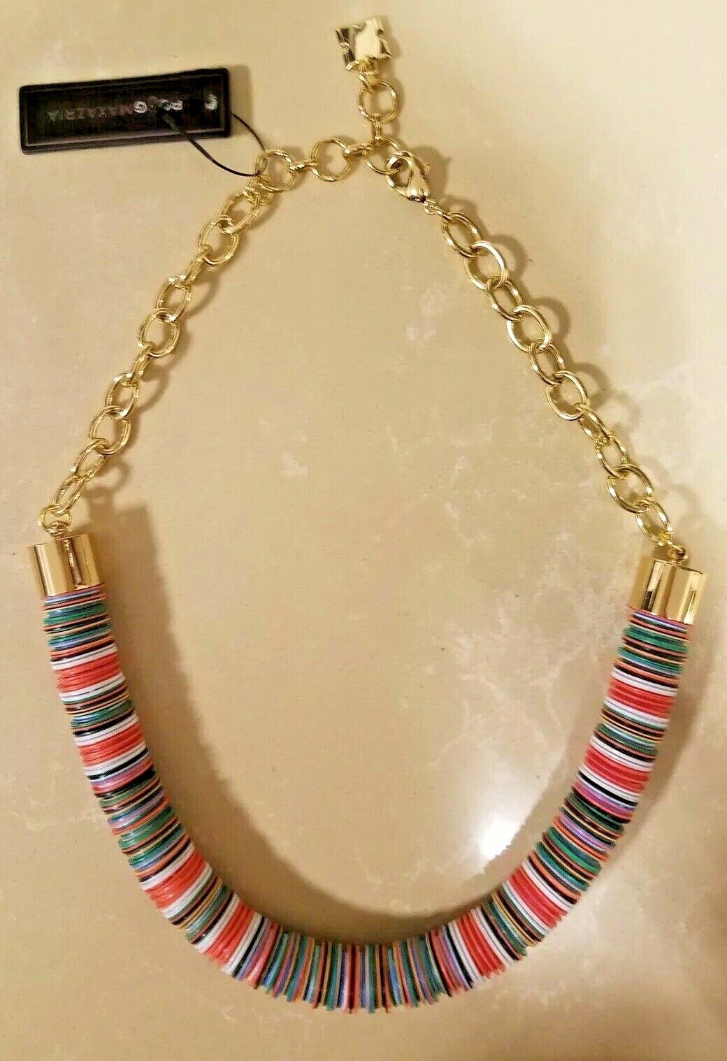 BCBG MAX AZRIA MULTI COLOR BEAD STACKS TRIBAL NECKLACE