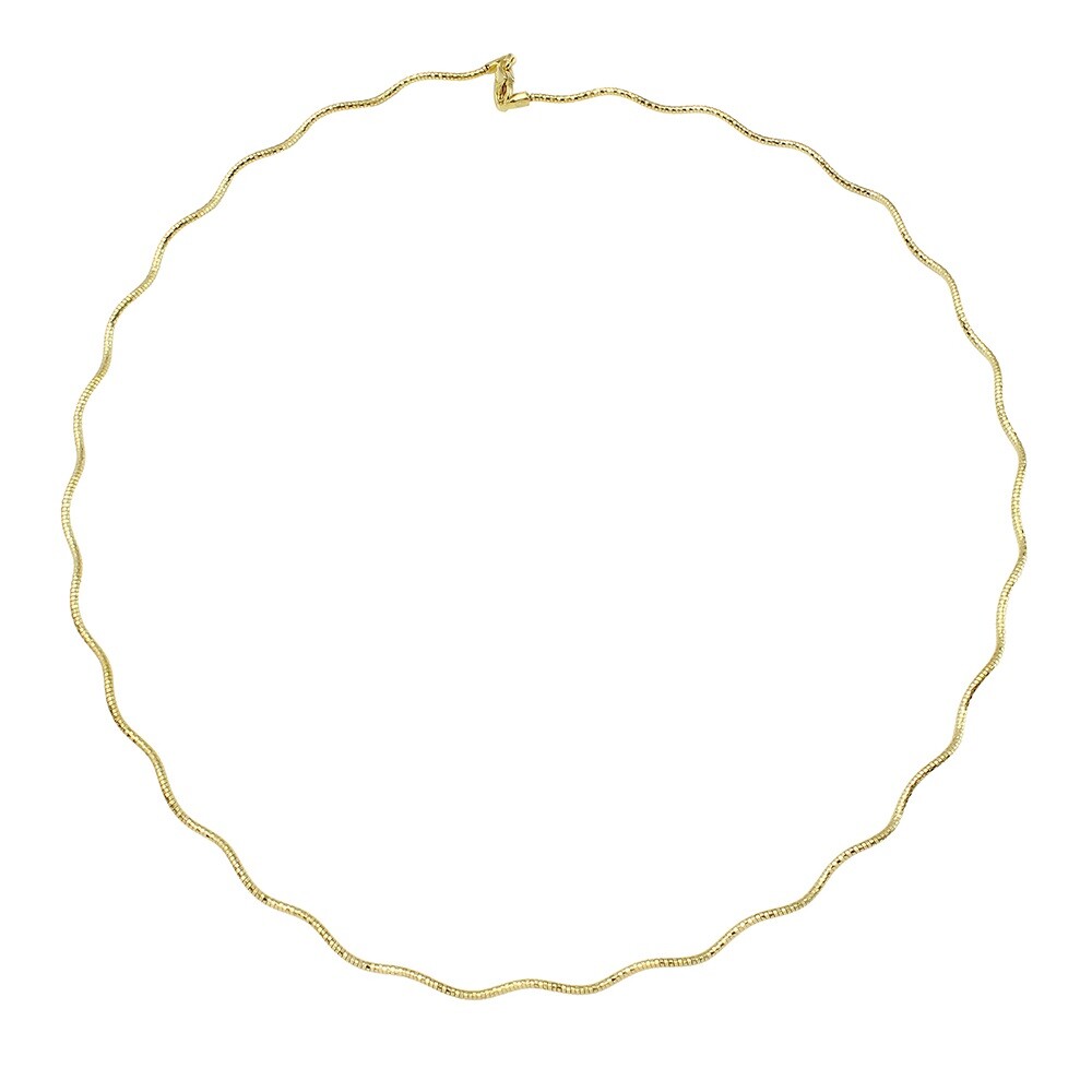 Sterling Silver 1.3mm Wave Omega Spring Chain Necklace, Made in Italy