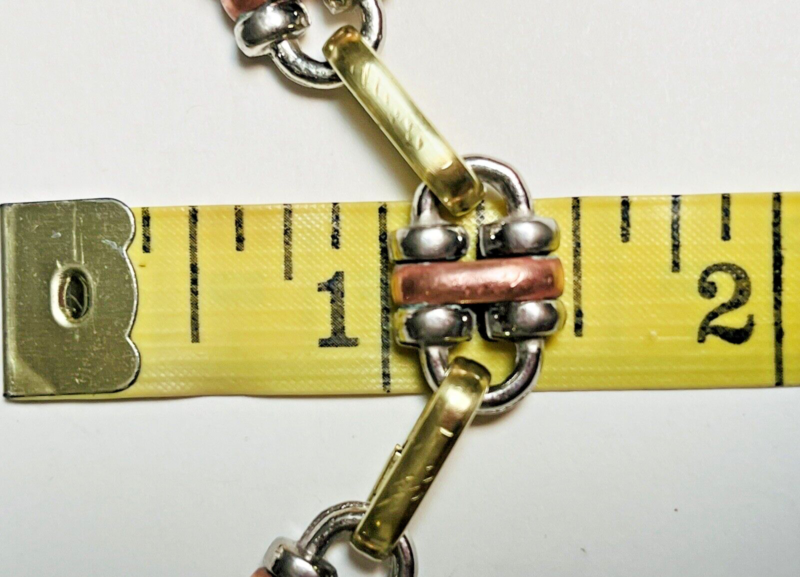 Mixed Metals Anklet Brass Copper White Metal Chunky Fancy Chain Link 30 g