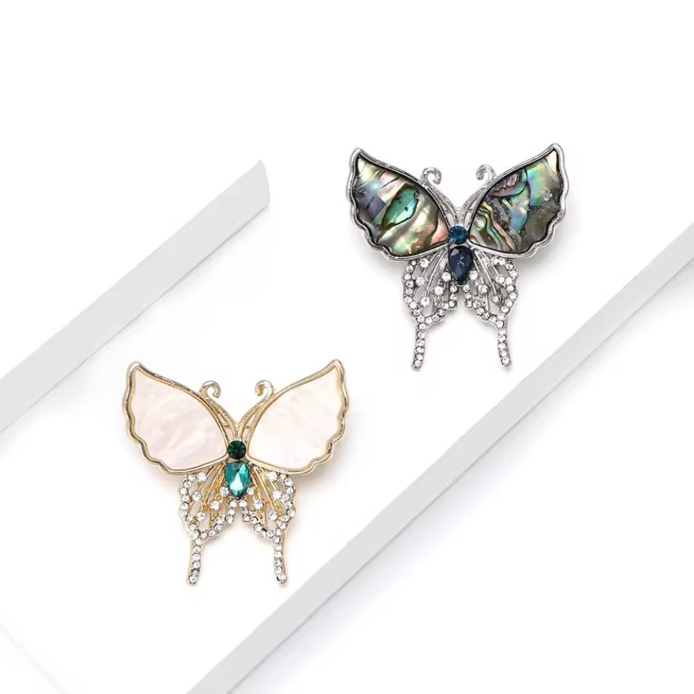 Luxury Blue Crystal Butterfly Brooch Pin Sparkly Rhinestone Statement JewelryGif