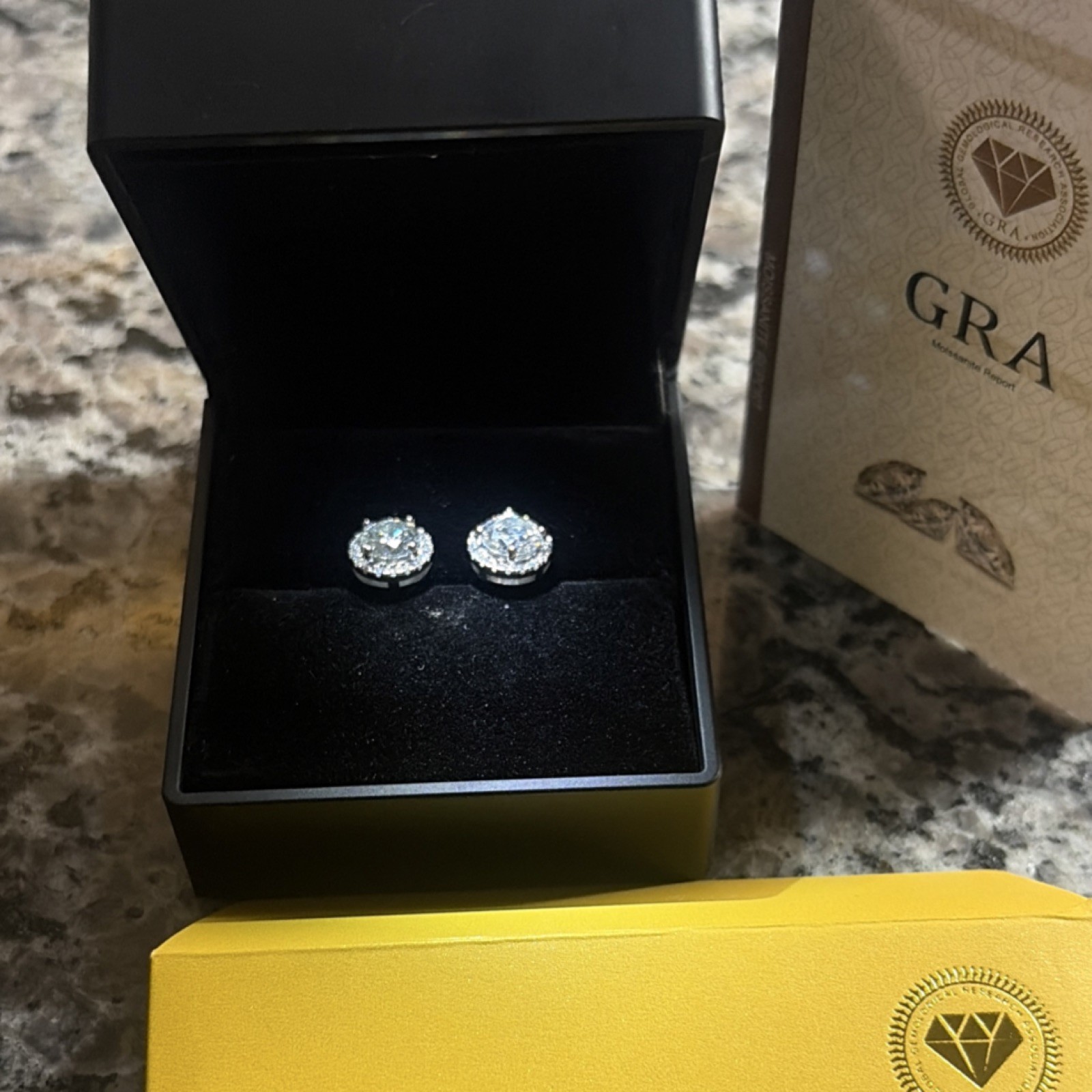 1CT Moissanite Stud Earrings S925 Sterling Silver Halo Round Cut – GRA CERTIFIED