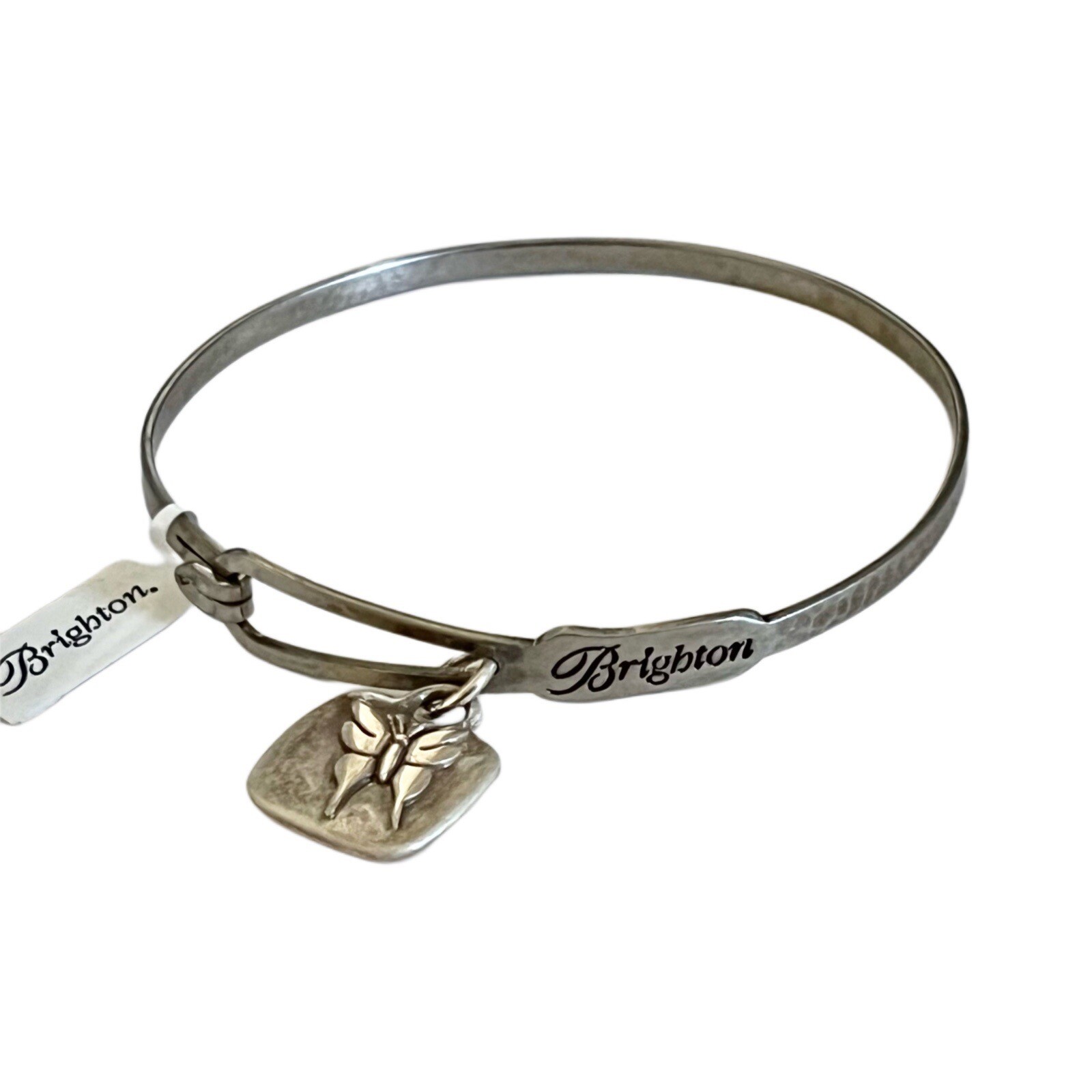 Brighton Butterfly Charm Message Bangle Bracelet POSITIVE MIND POSITIVE LIFE NWT