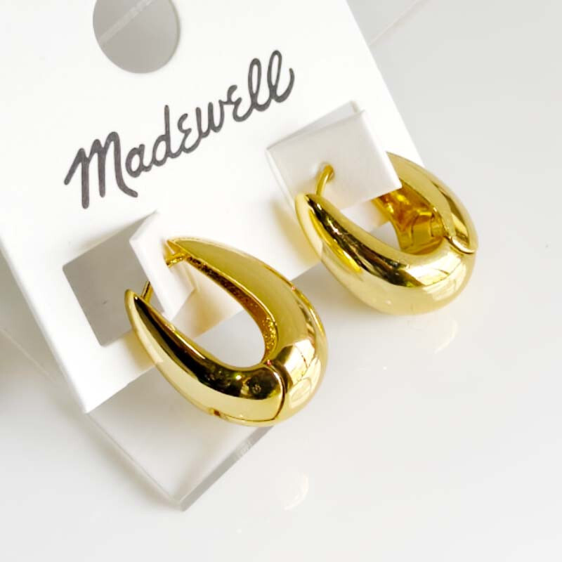 21mm MadeWell Statement Puffy Huggie Hoop Earrings Chic Women Vacation Jewelry