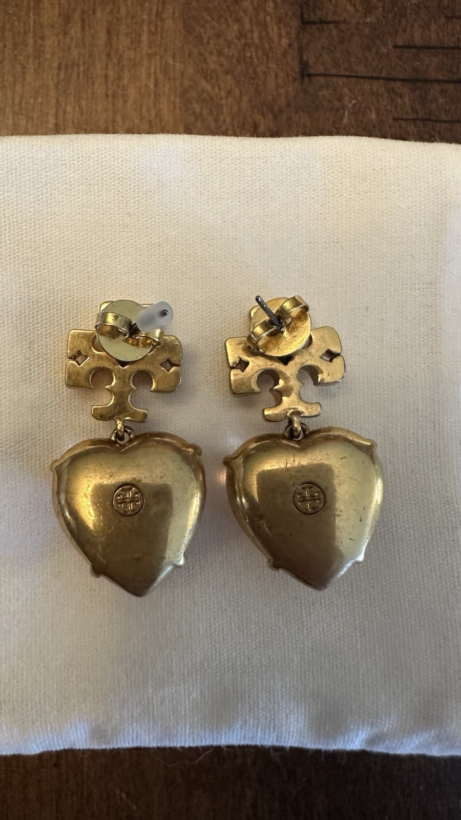 tory burch dangle earrings authentic gold