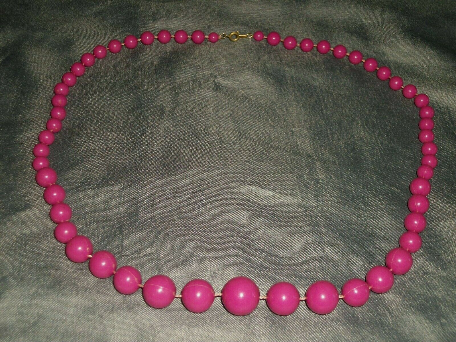 Women’s Necklace 24″ Long Light Purple Plastic Beads up to 9/16″ in Diameter