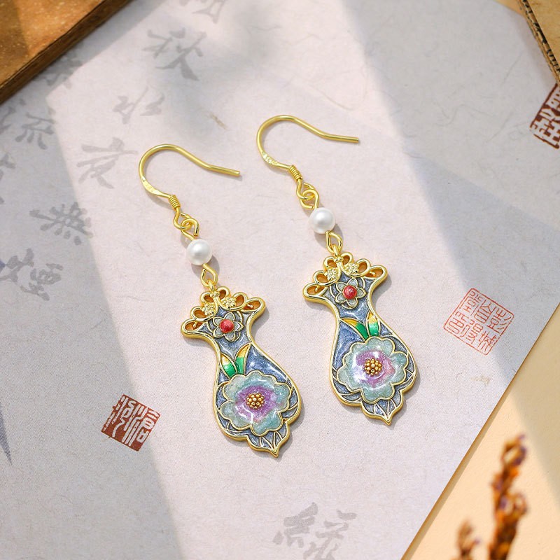 New Chinese Style Gold Plated Chinese Style Earrings