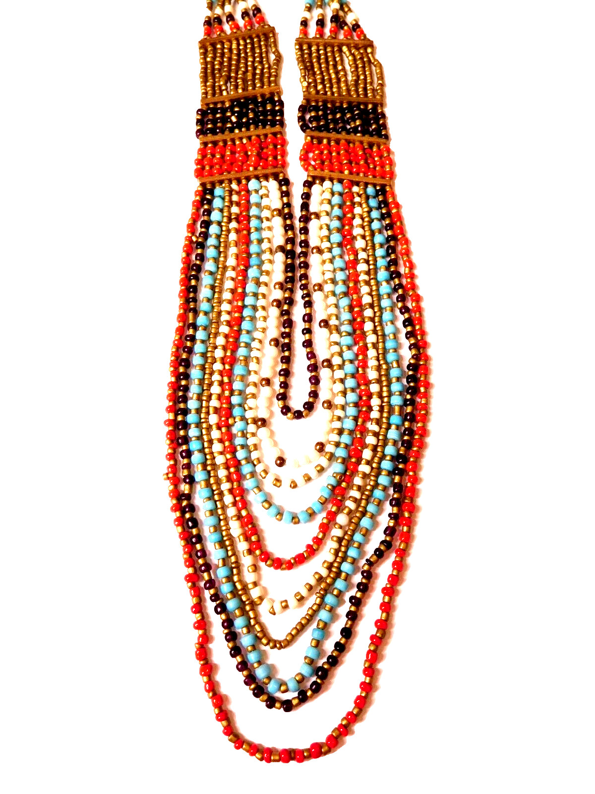 Southwest Multi-Strand Beaded Necklace Boho Jewelry