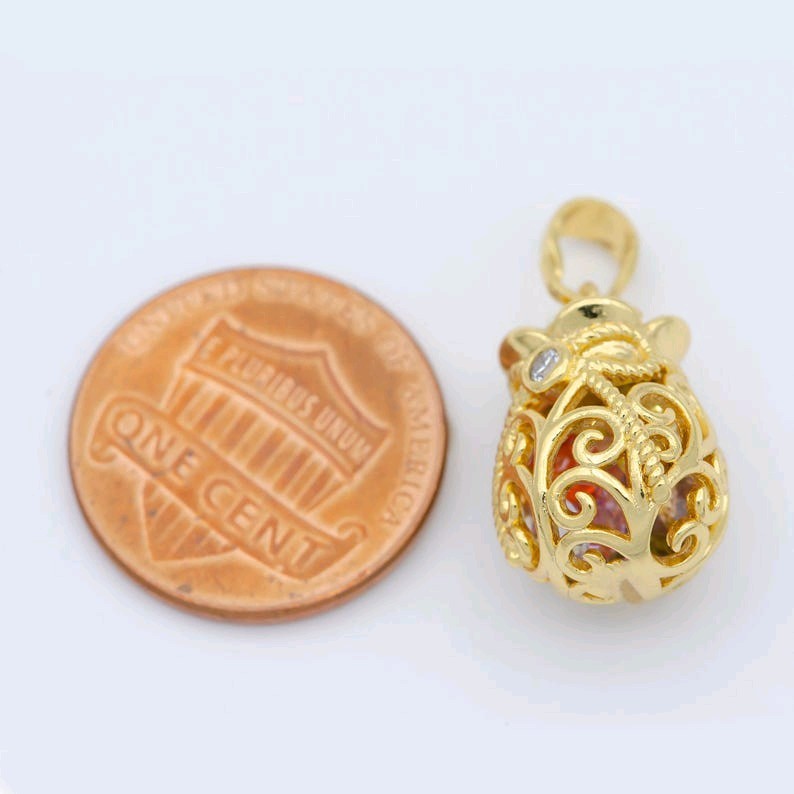 Colorful Crystal Gemstone Cage Charm Dainty Minimalist Jewelry Pendant Supply