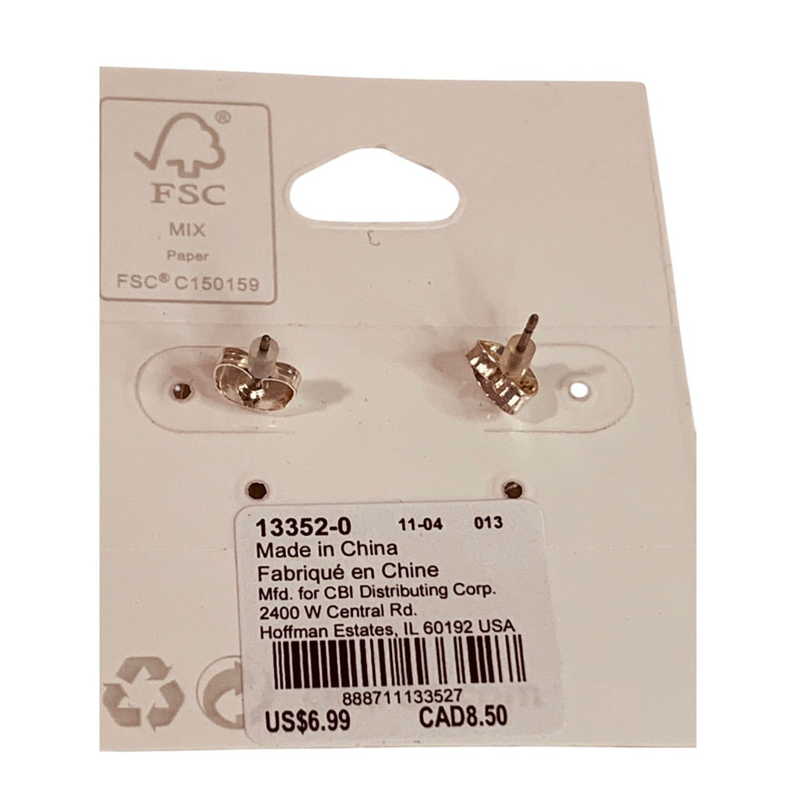 Claires New Post Pierced Earrings Patriotic Sparkly Heart