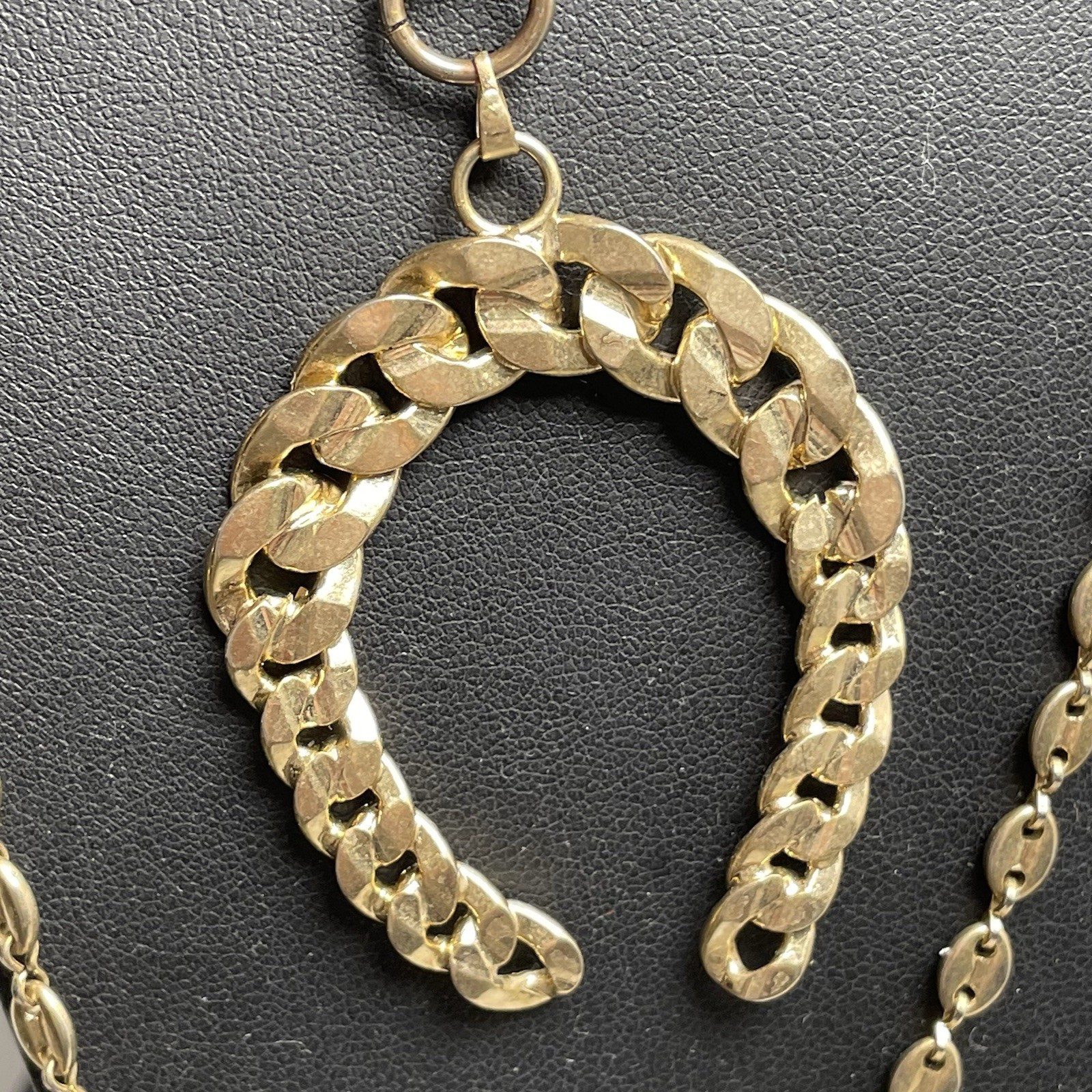 Juicy Couture Necklace Horse Shoe Stirrups Leather Gold Tone 3 Pieces Equestrian
