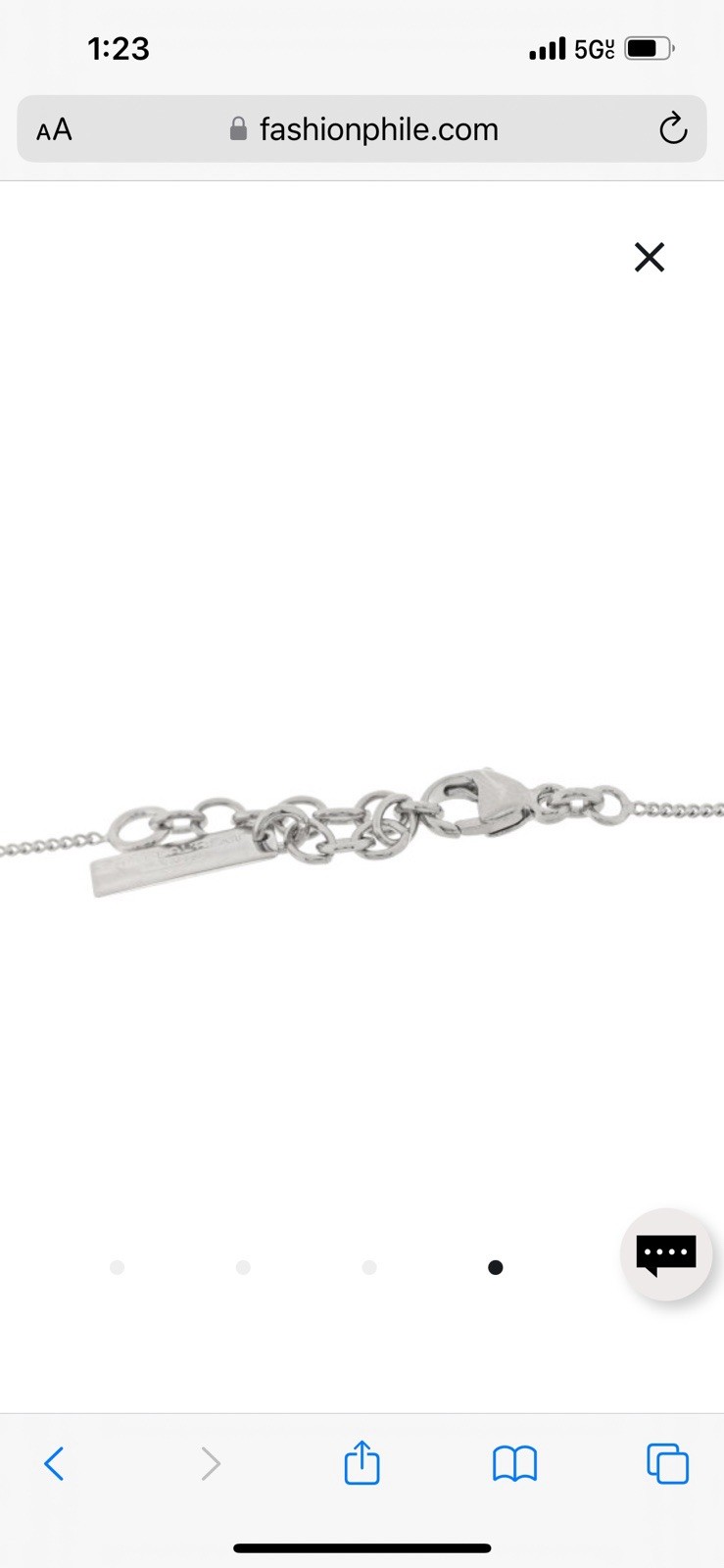 YSL Saint Laurent Opyum Charm Bracelet Chrome Metal $395 in Saks Size M NWT