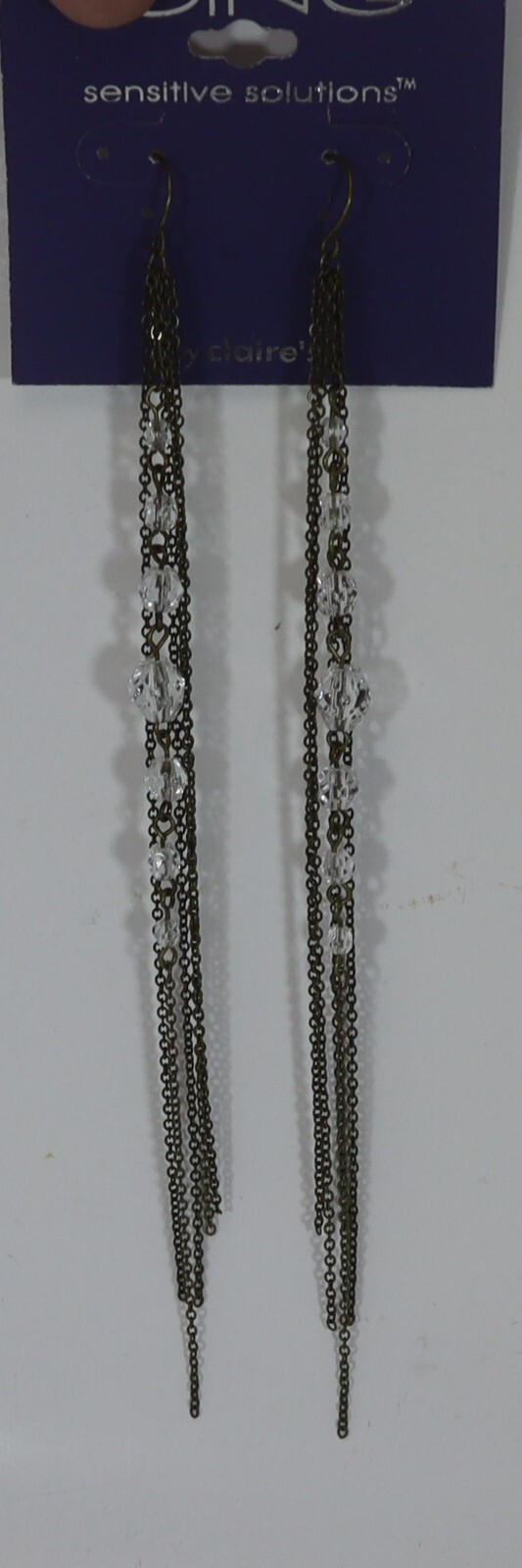 P4 extra long multi chain dangle bead icing EARRINGS for sensitive ears