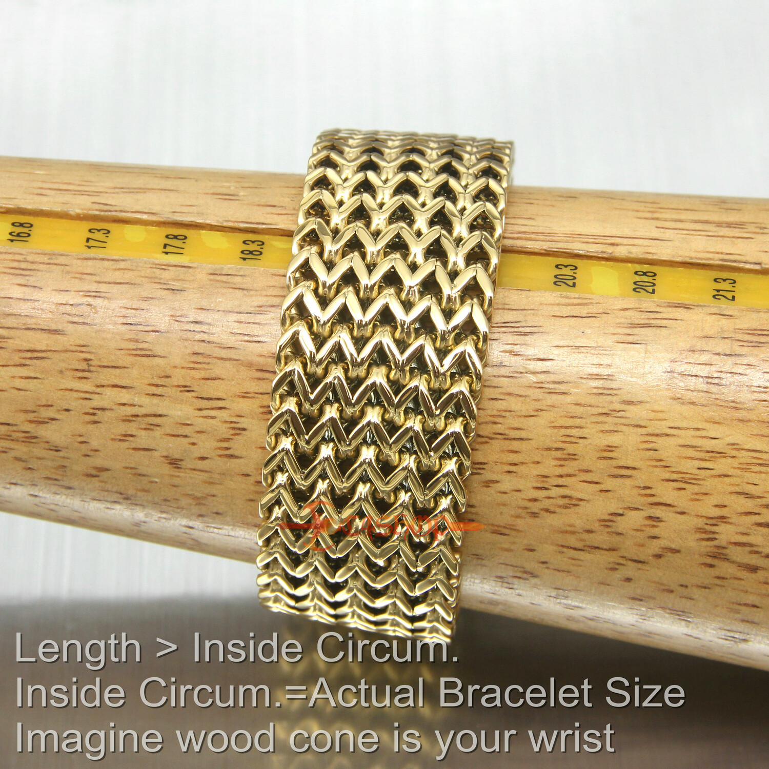Heavy Stainless Steel Mesh Franco Chain Cuban Men Bracelet Gold Plated 30mm Wide