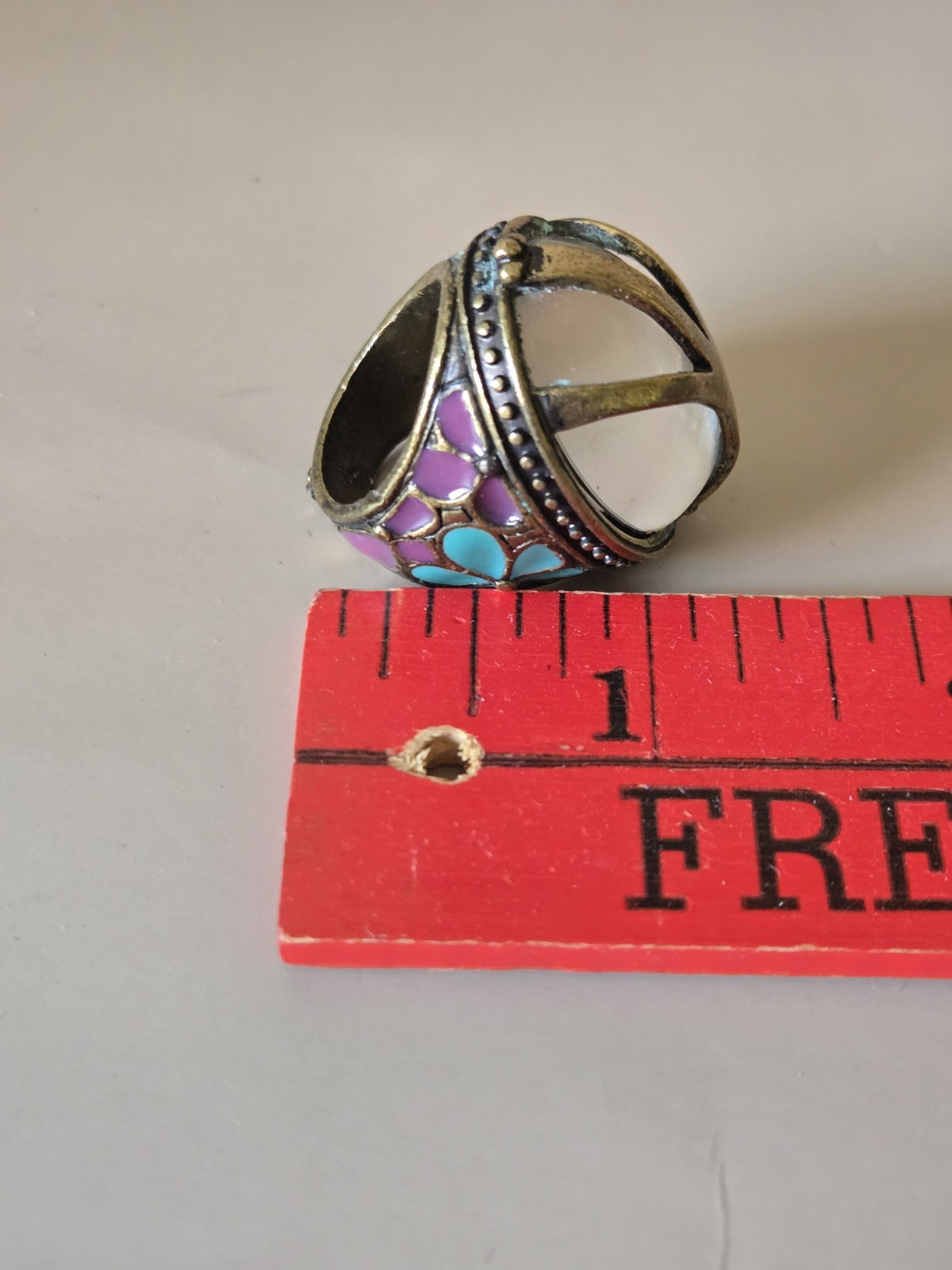 Rare New Lucky Brand Lucky You Vintage 1990s Peace Sign Mood Ring Size 5.5