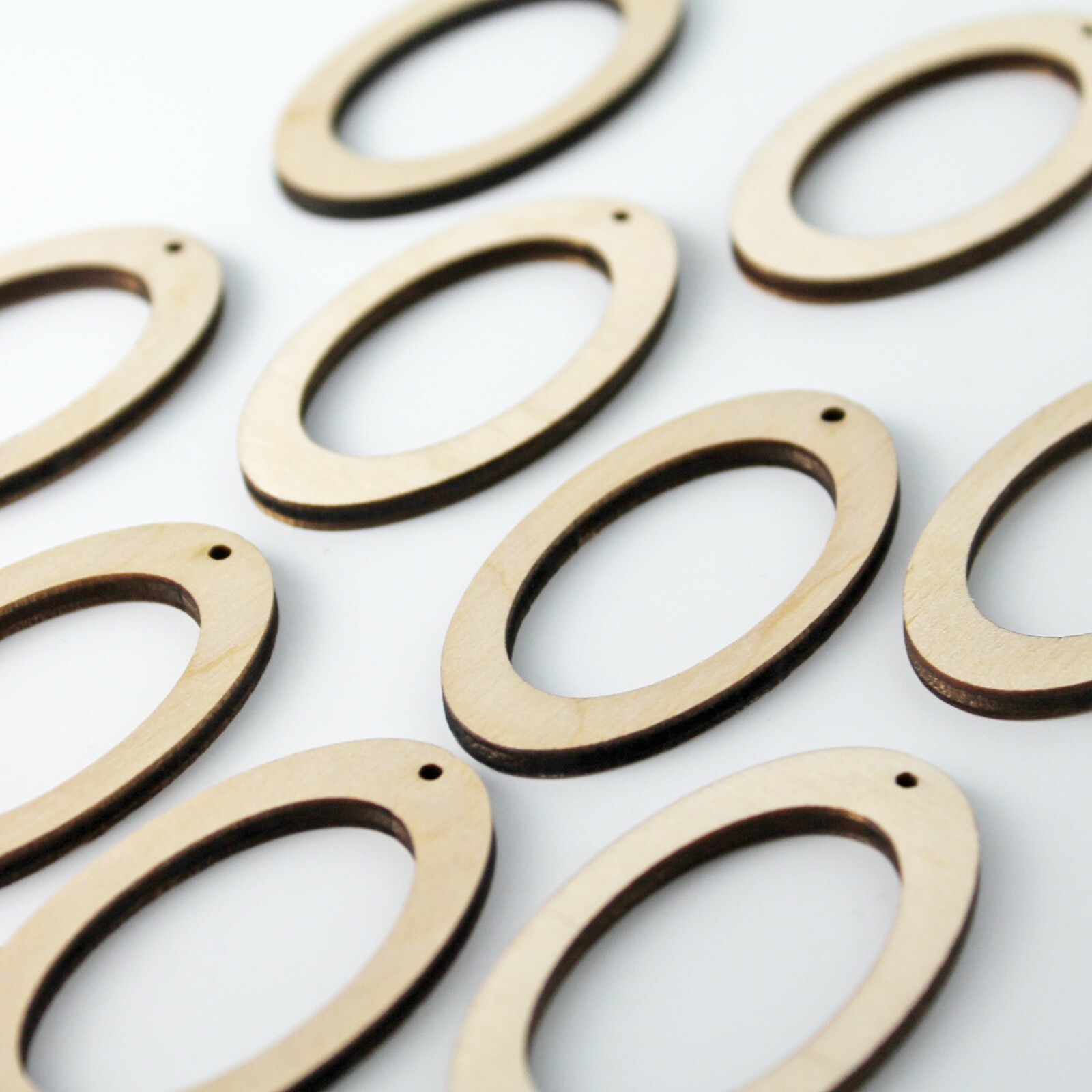 ALL SIZE (12pc to 100pc) Unfinished Wood Cutout Oval Round Frame Earrings Blanks