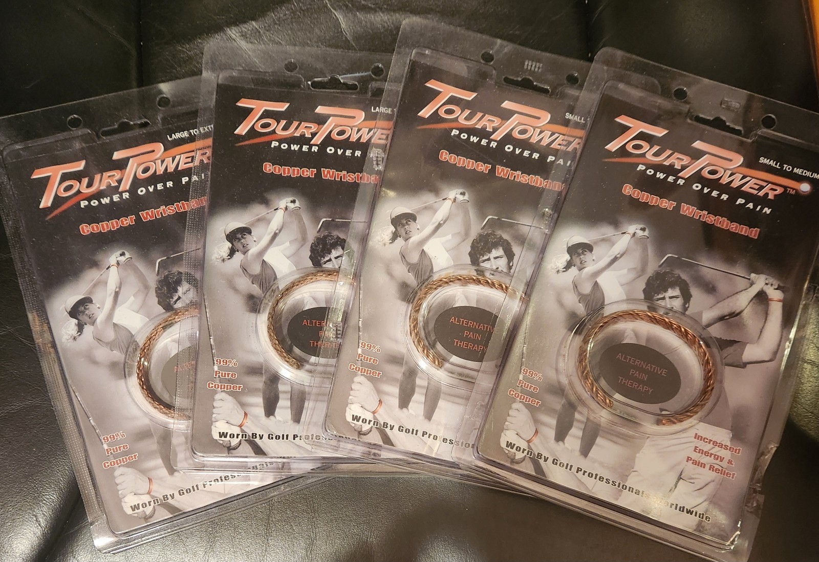 Tour Power Copper Wristband Energy Pain Relief 4 Bands