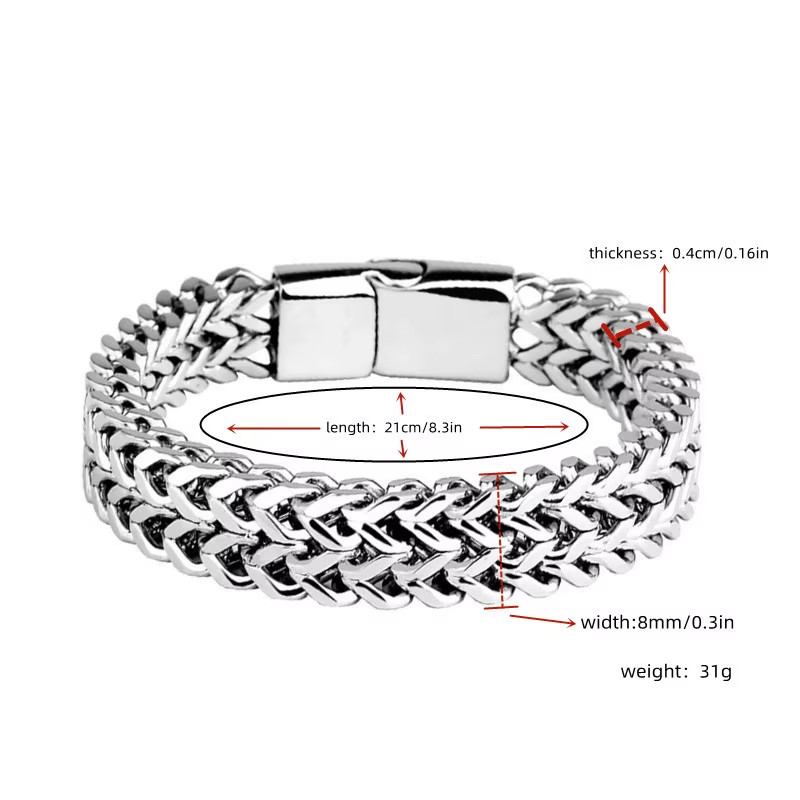 Stainless Steel Braided Double Row Front and Rear Fish Scale Alloy Magnetic Buck