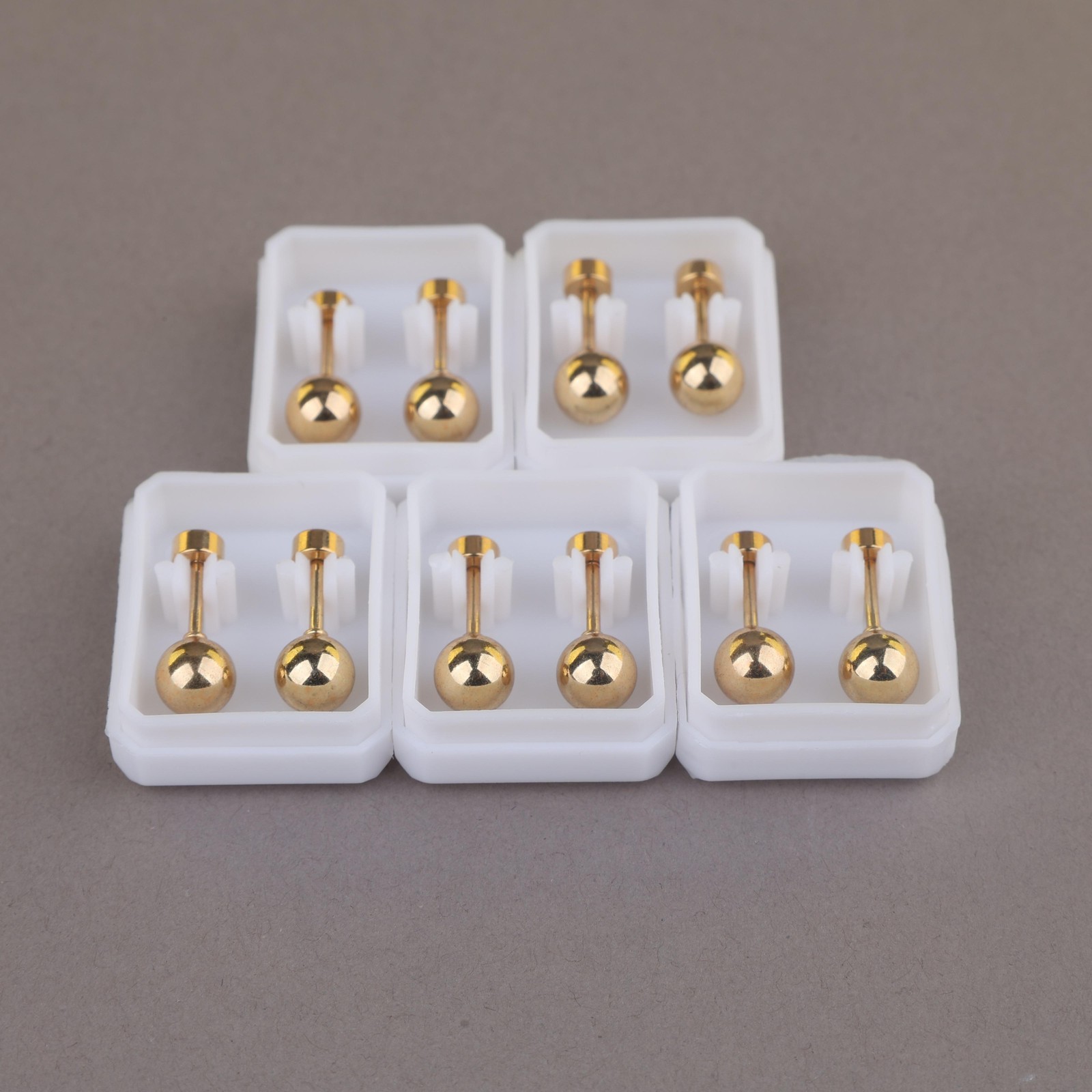 1pair 6mm Stainless Steel Round Ball Stud Earrings Screw Back for Men Women