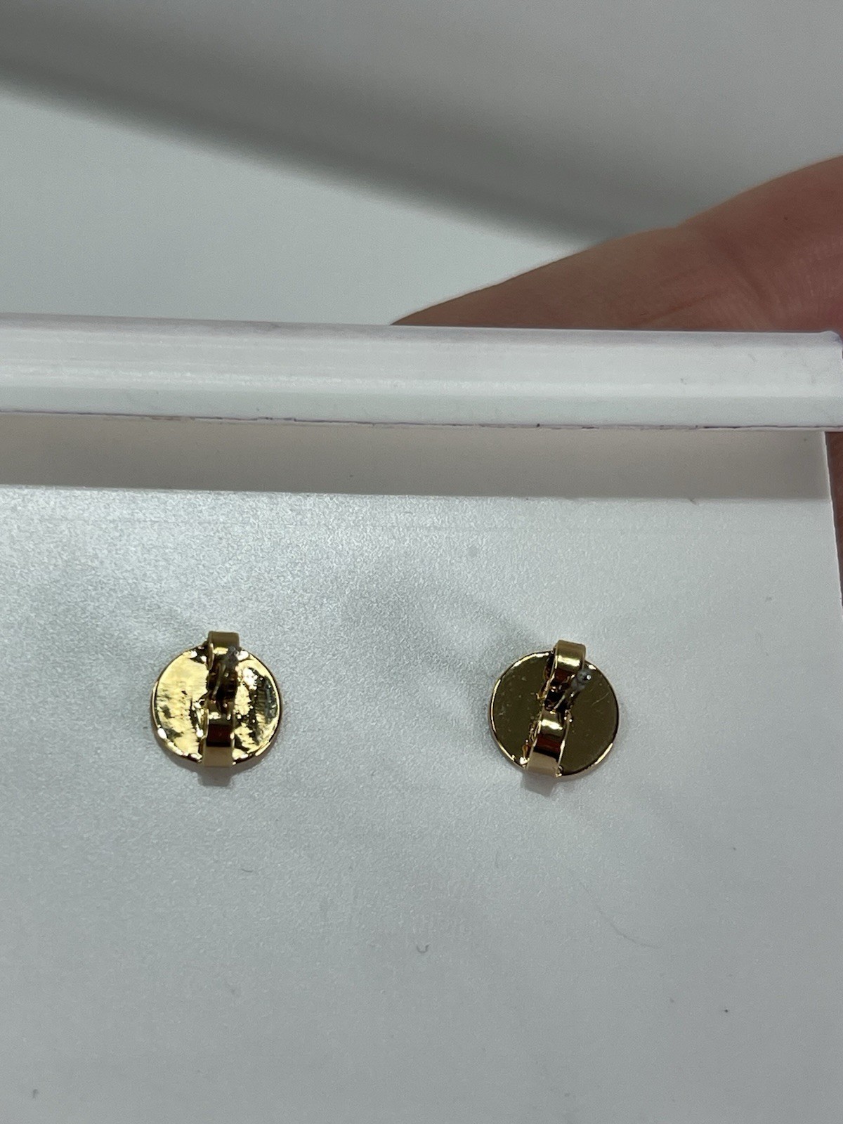 Tory Burch Black & Gold Tone Logo Stud Earrings Butterfly Closure