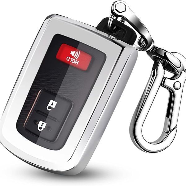 Key Fob Cover with Keychain TPU All-Around Protection Key Case Compatible Sliver