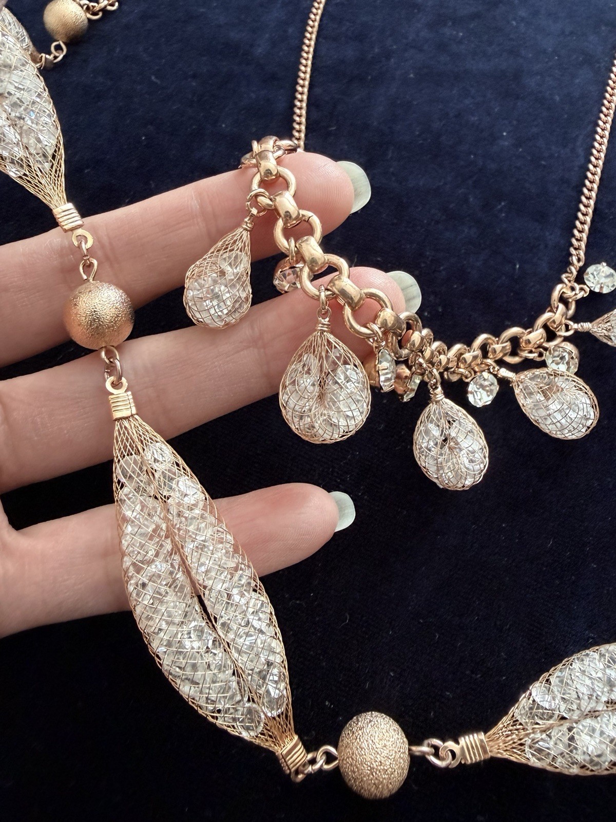 Elegant Mother’s Day Gift – Crystal Gold-Tone Necklace Set