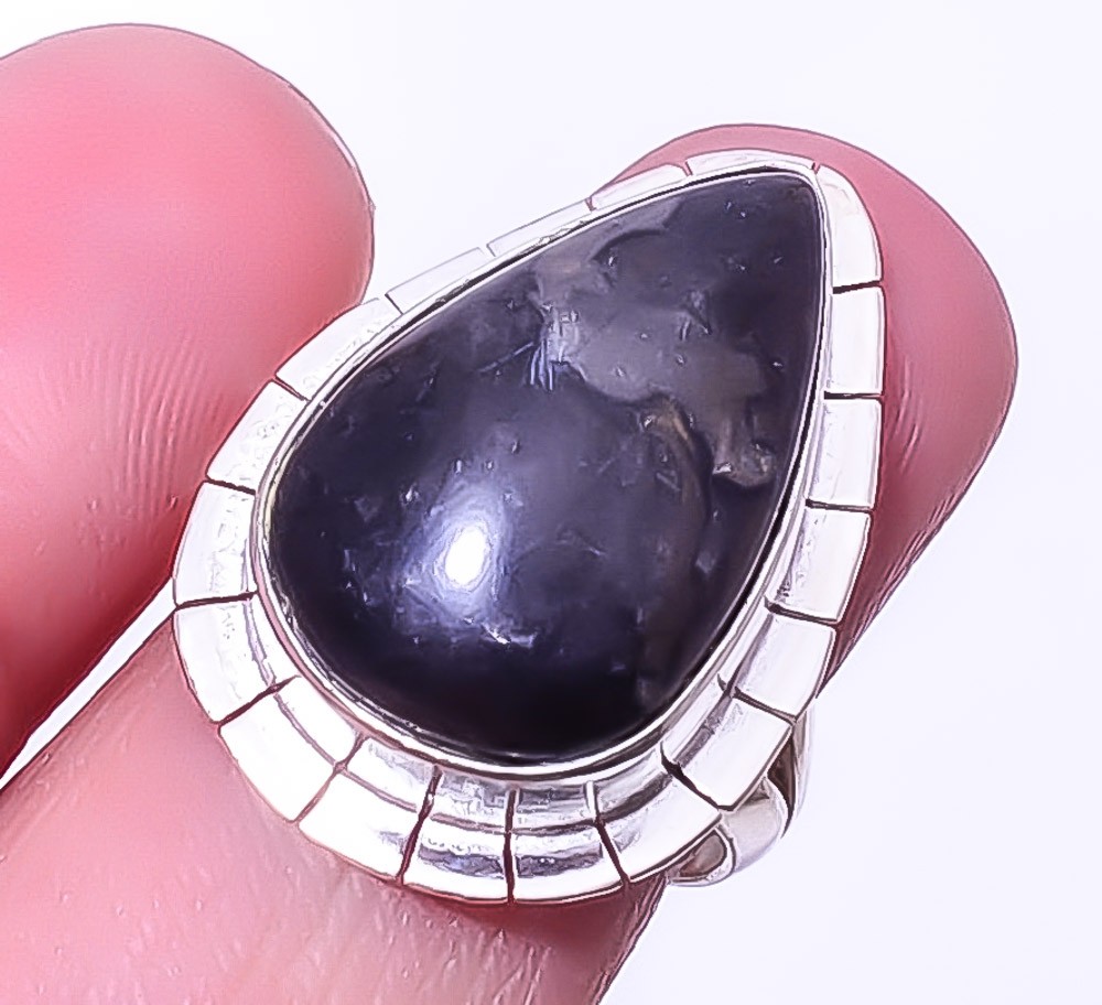 Golden Sheen Obsidian 925 Silver Plated Jewelry 7.5 R1282-35 M6581 T2 A318