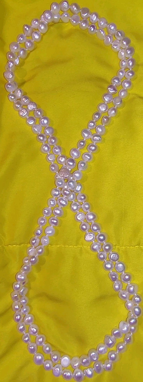 “Honora ” Vintage 100g+ Genuine Cultured F.W. Lavender Pearl 62″ Rope 169 Ct.