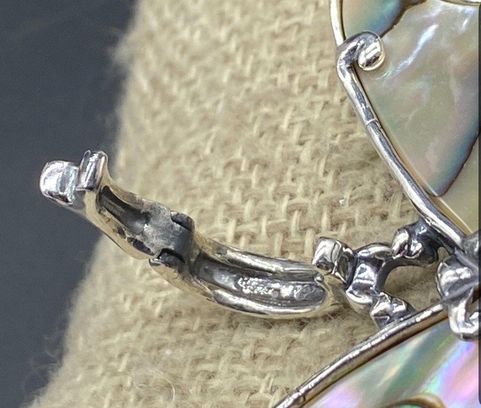 CAROLYN POLLACK-Sterling Lapis Multi Stone Abalone Butterfly Enhancer Necklace