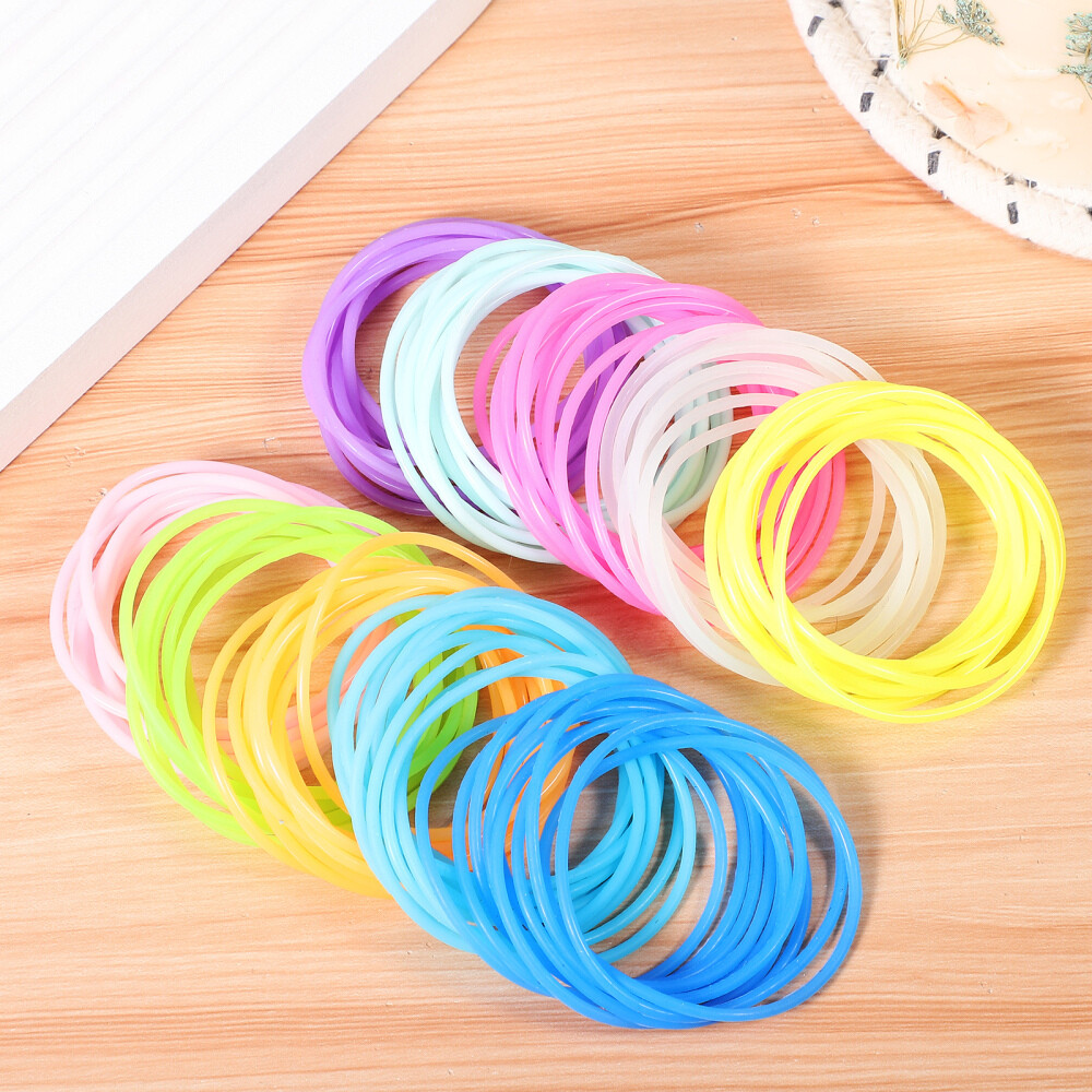 150 Pcs Jelly Bracelets Bulk Black Kids Party Favors Silicone Headband