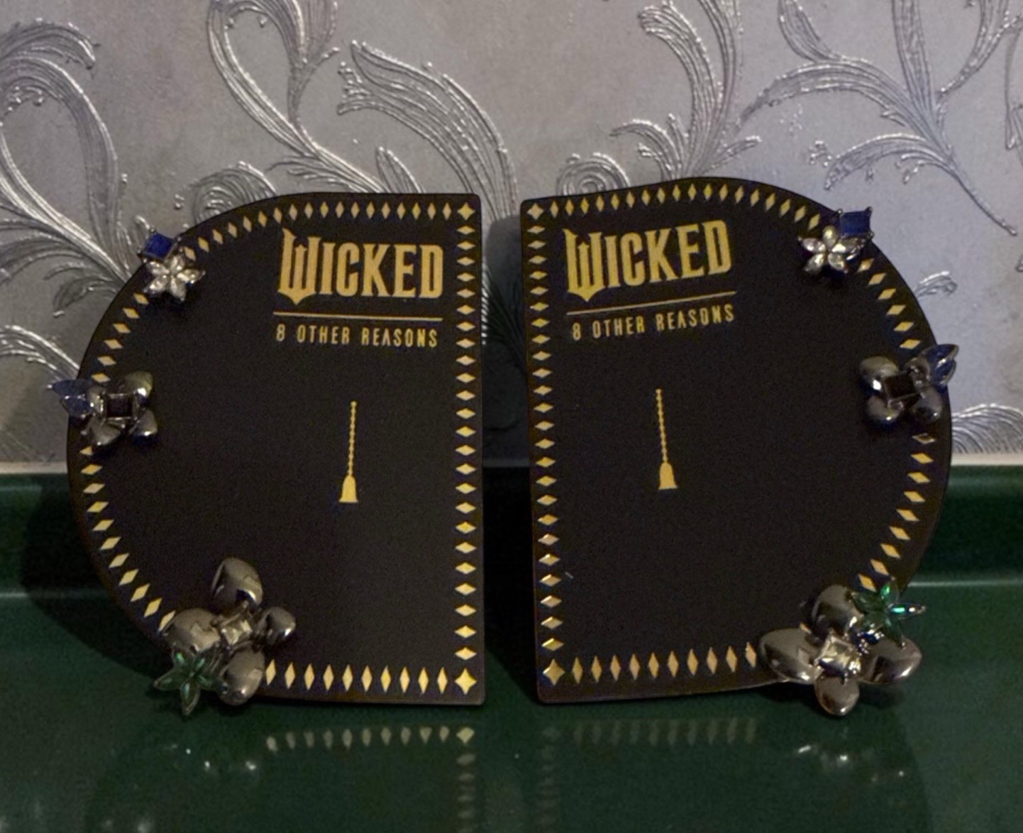 NEW Wicked X 8 Other Reasons Earring Set Gunmetal Poppy 3 Pairs Floral Onyx