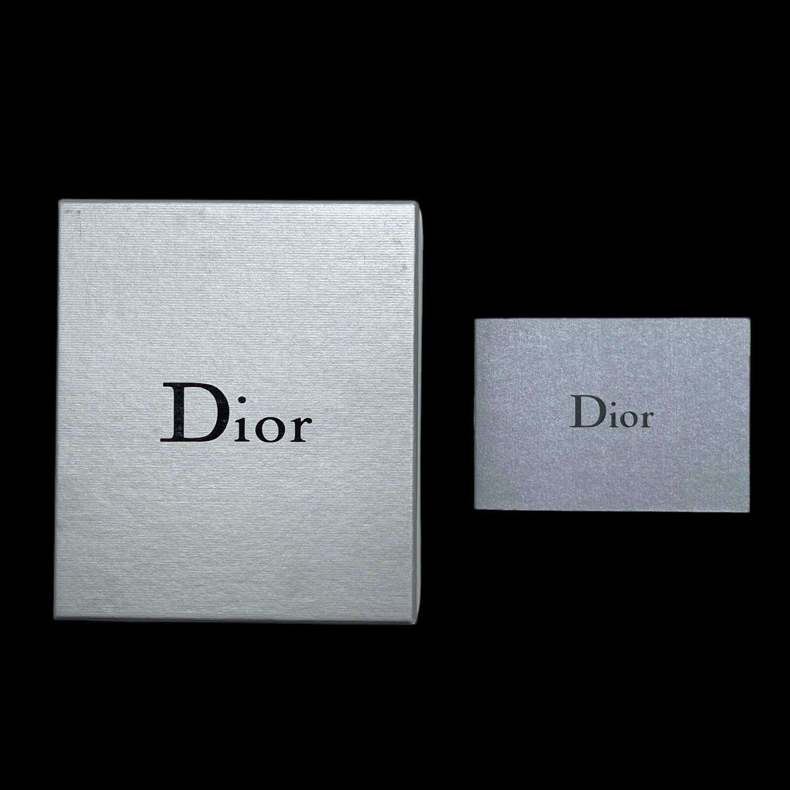 Christian Dior Silver Logo Dangle Chain Earrings Vintage Boxed Condition