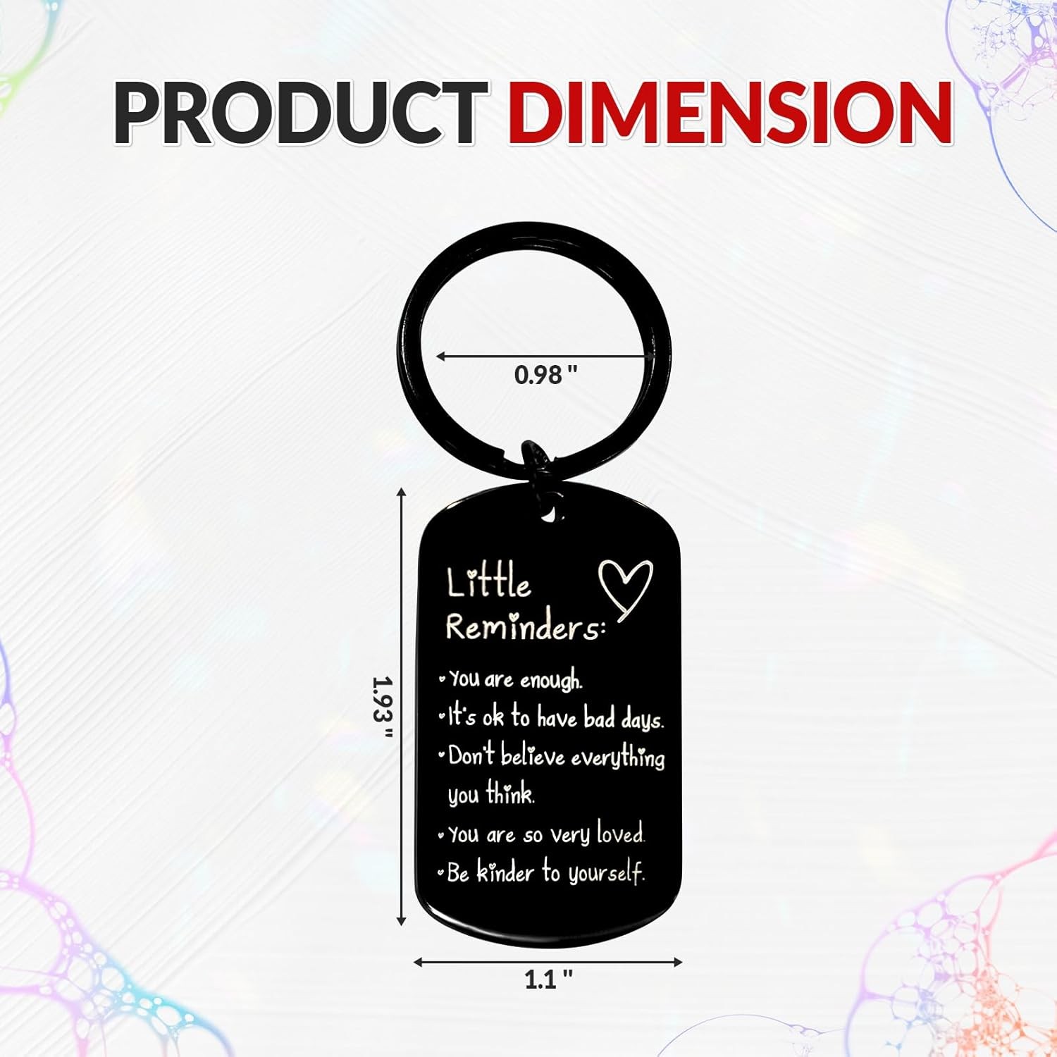 Motivational Keychain for Women & Men – Positive Affirmation Remi Color: Black