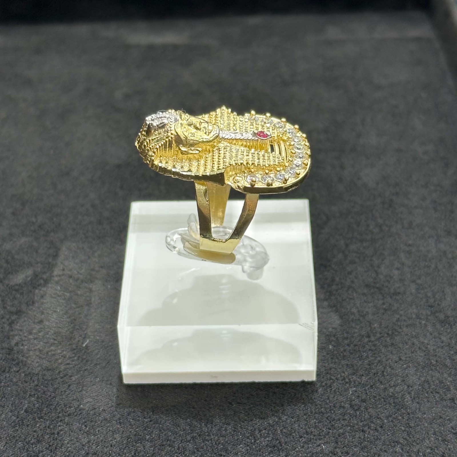 Large pharaoh Real 10K Gold Ring ANY SIZE