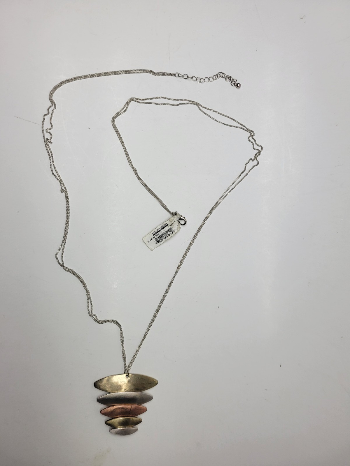 Bloomingdales Silver Tone Two Chain Strand Necklace w/ Pendant – New with Tags