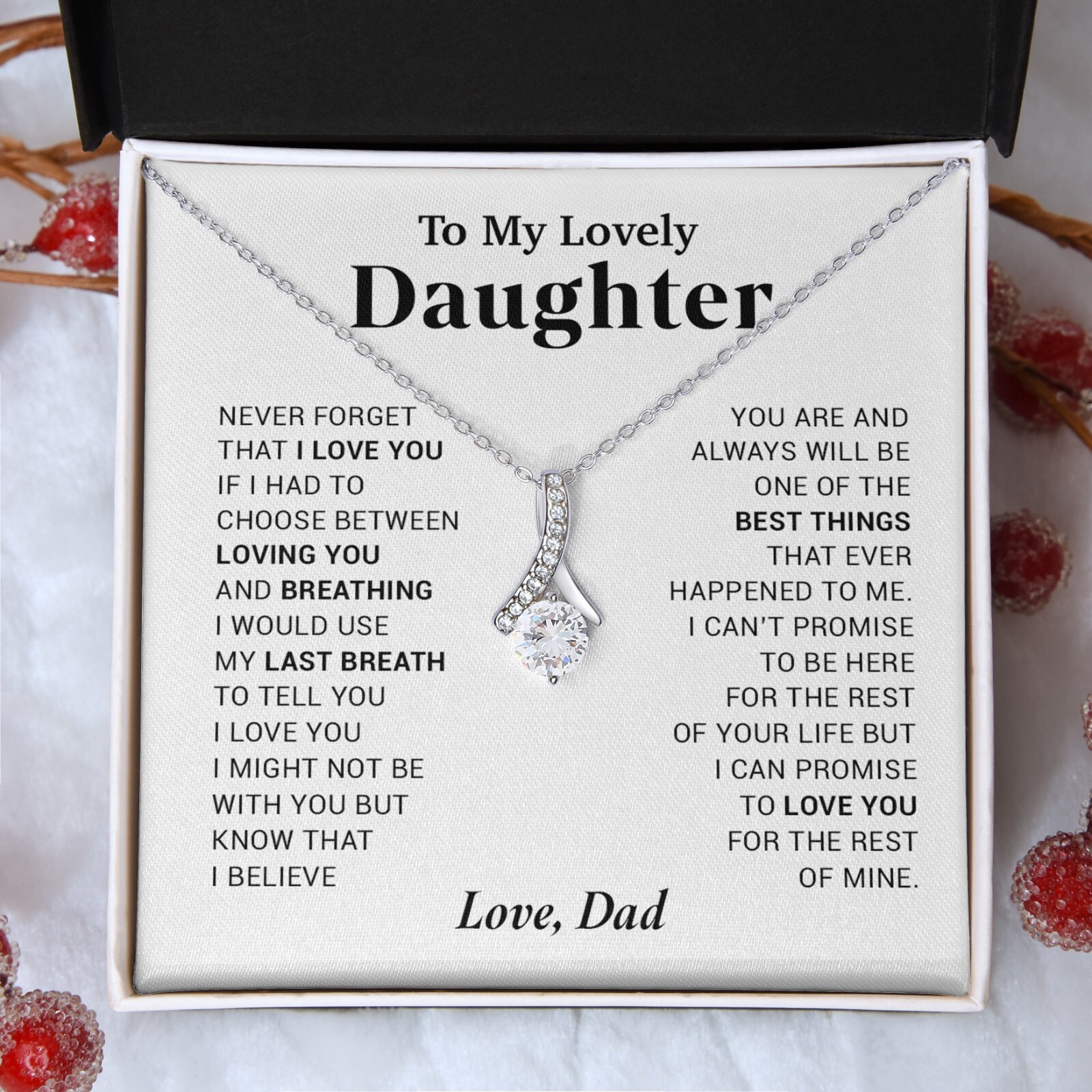 To My Lovely Daughter Necklace, Necklace for Daughter , Gift for Daughter