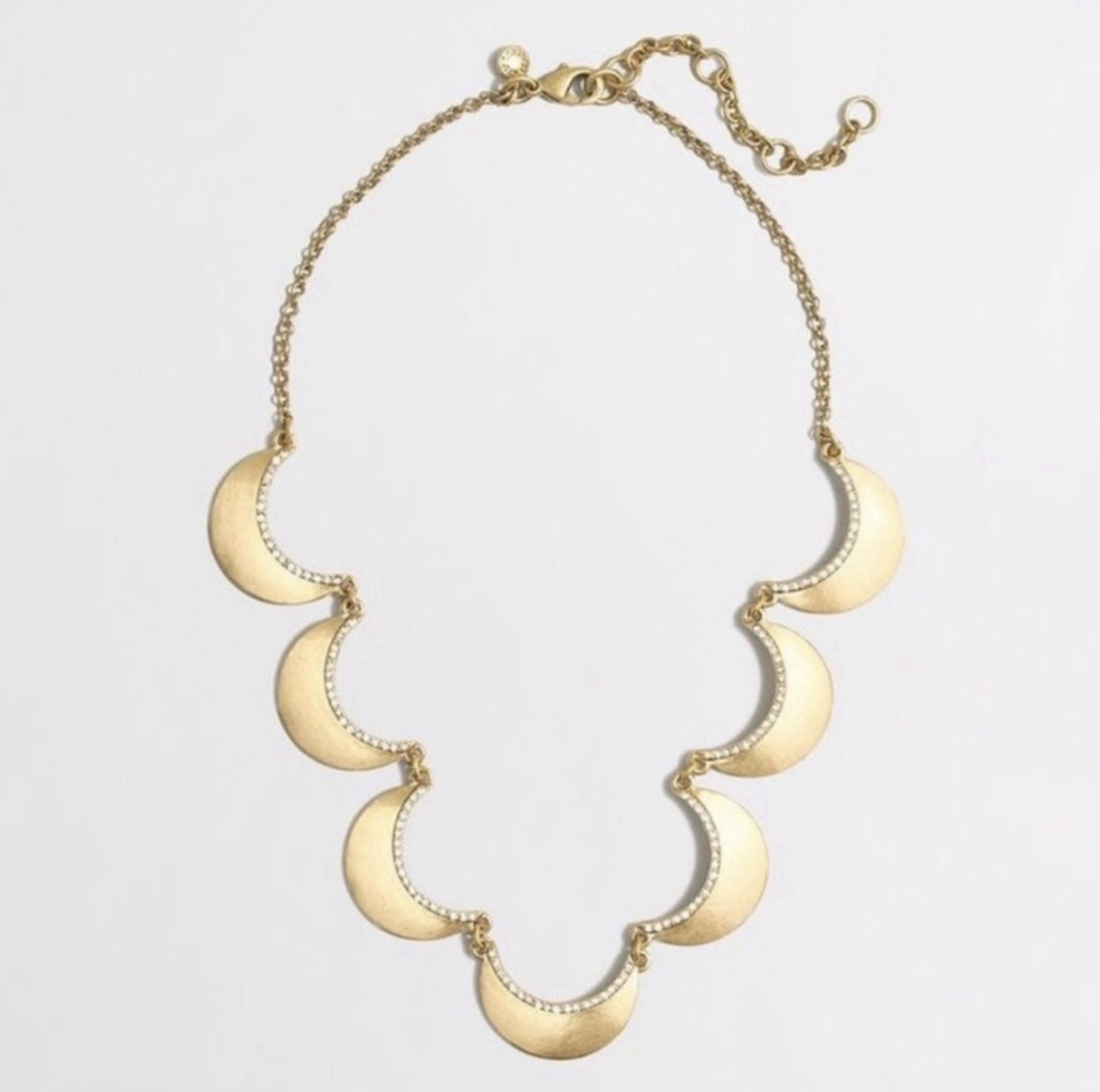 J.Crew Gold-Tone Scallop and Stone Statement Necklace