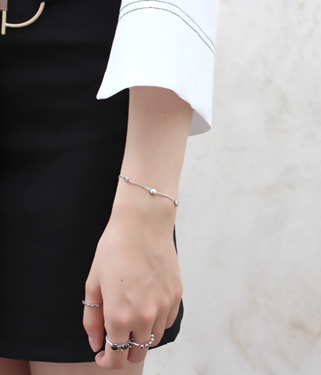Women / Girl 925 Sterling Silver 5 Heart Link Chain Love Hand Bracelet 6.2-7.5″