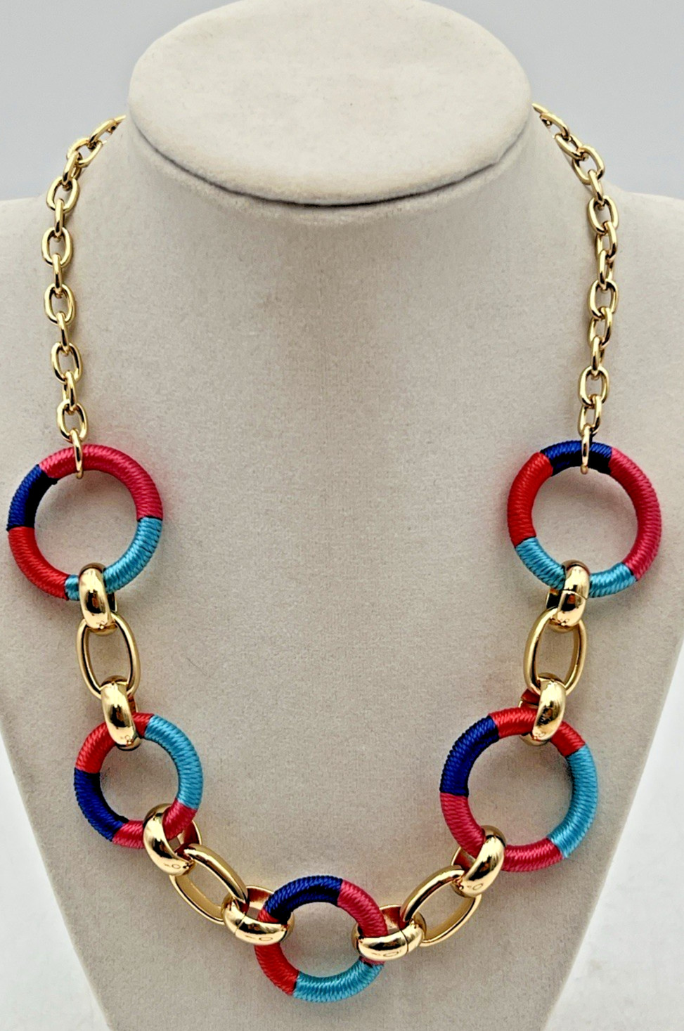 TALBOTS WRAPPED LINKS NECKLACE, BANGLE BRACELET & PIERCED HOOP EARRINGS NWT