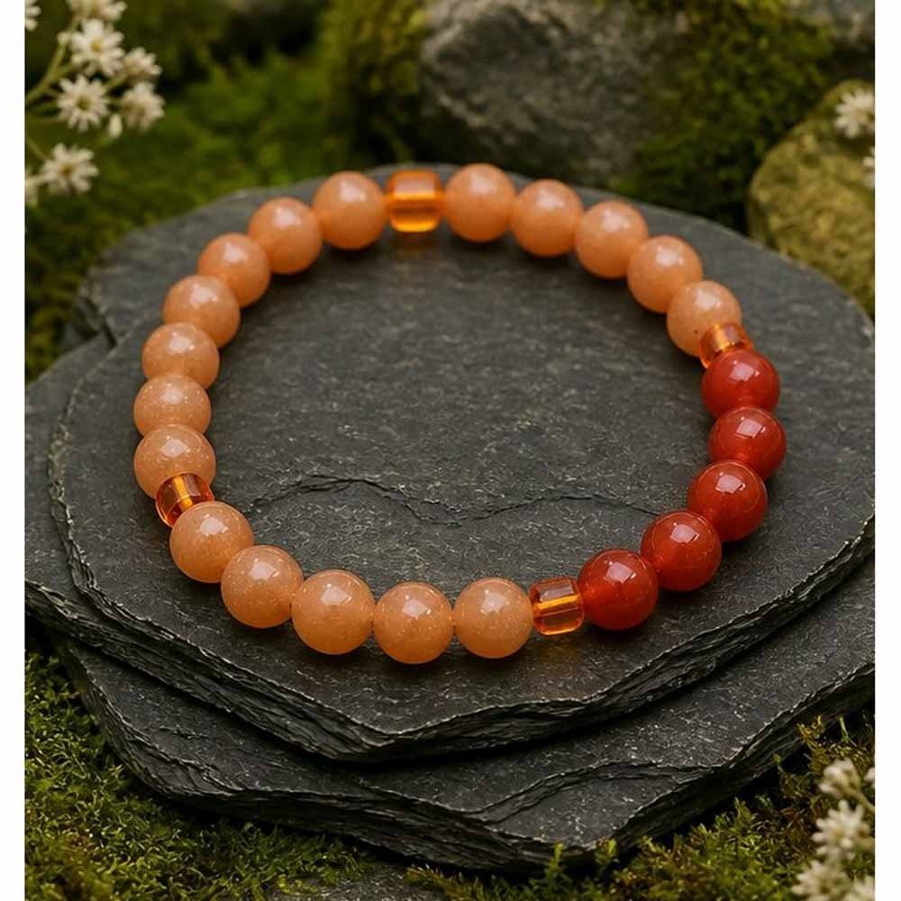 Aventurine & dark carnelian bracelet – Fit 18-18.5cm