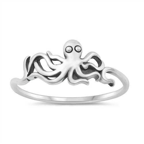 Octopus Sea Nature Ring 925 Sterling Silver Available in Sizes 4 to 10 NEW