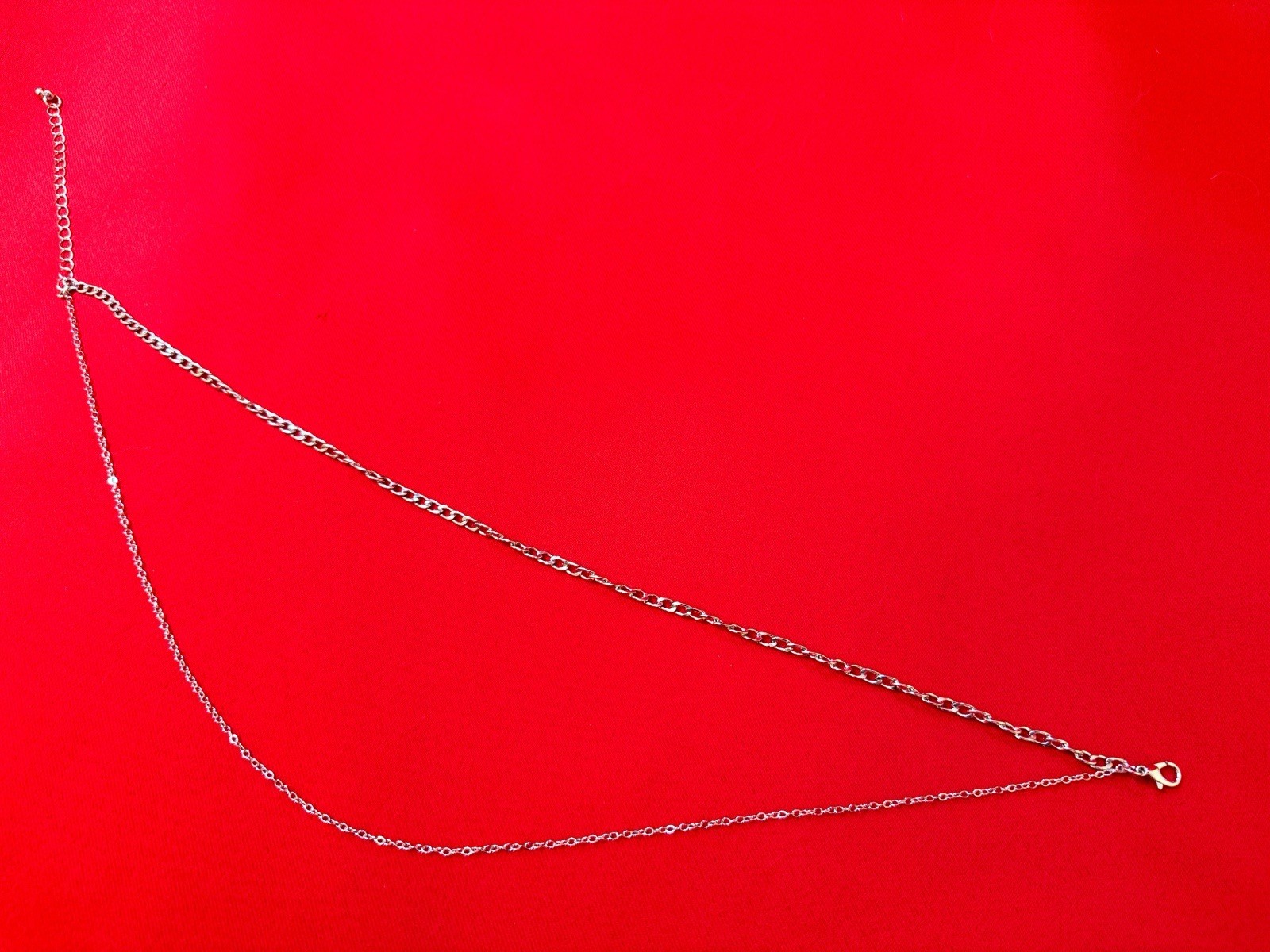 14”-16” Adjustable ❤️ Fashion Nova Silver Neck Double Layered Chain
